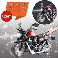 CYYSFIVQZ black 1:14 die cast pull back toy motorcycle with lights and sounds - view 9