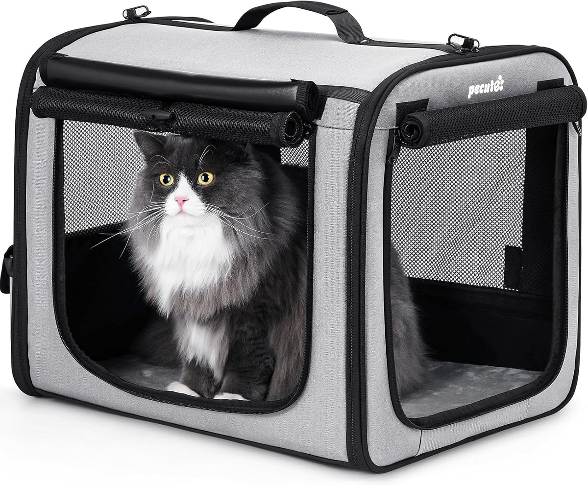 Dog Car Carrier Light Weight 24×17.7×20.5in - Gray / 19.7"L x 14.8"W x 16.9"H