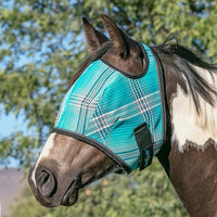 Kensington Fly Mask Web Trim Protects Horses Face and Eyes from Bites and Sun Rays While Allowing Full Visibility Ears and Forelock Able to Come Through The Mask, XXL-Draft, Atlantis