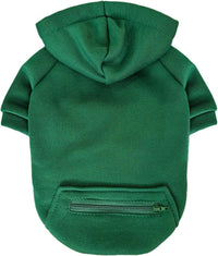 Dog Hoodies for Small Dogs with Zipper Pocket - Green / Medium - image 2