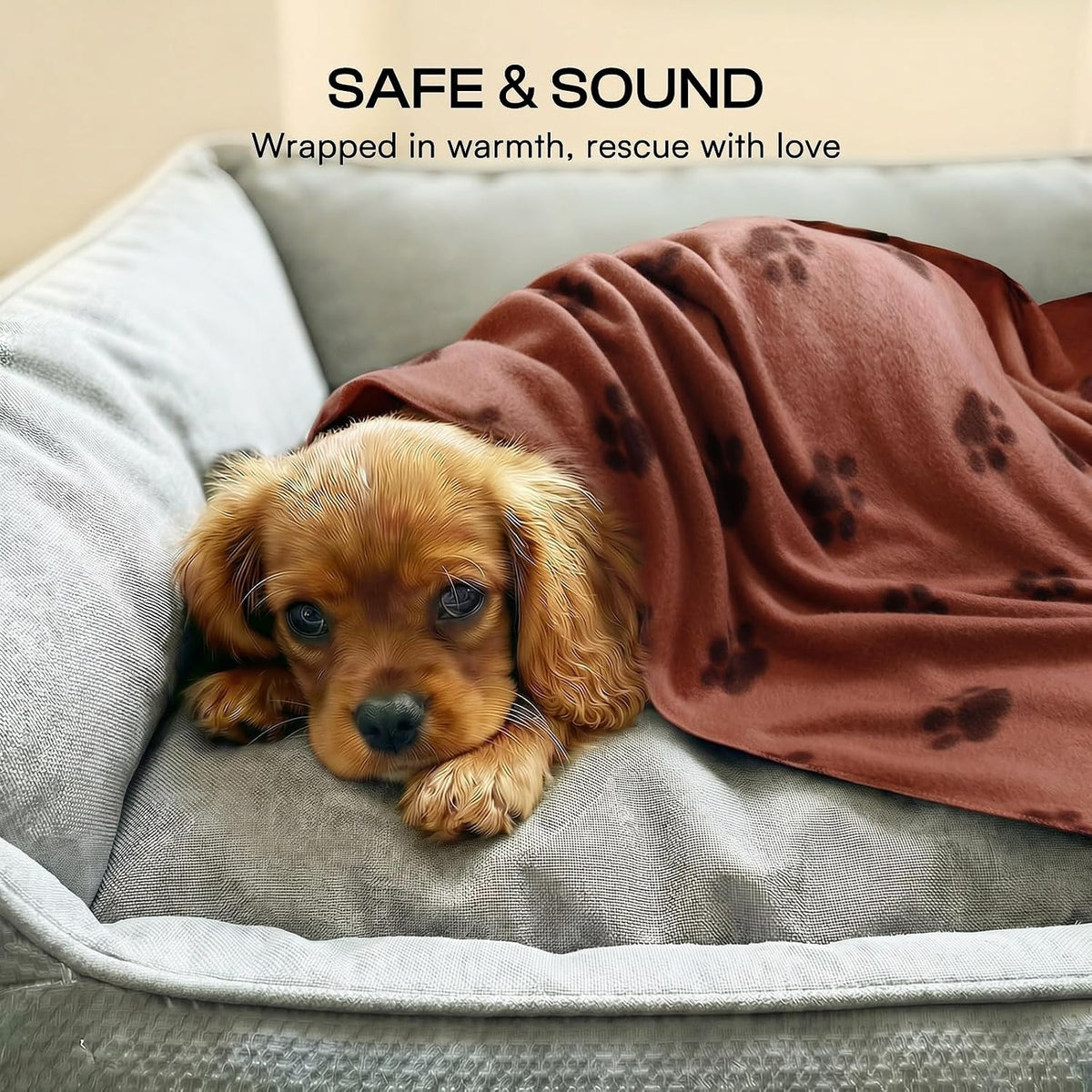 LINENLUX Fleece Dog Blankets 6-Pack - Coffee / 45x31 inch (Pack of 6) - image 4