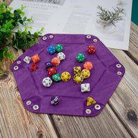 SIQUK 4 Pieces Dice Tray Set Foldable Dice Trays Hexagon Dice Rolling - Black, Cyan, Violet, Royal Blue - image 4