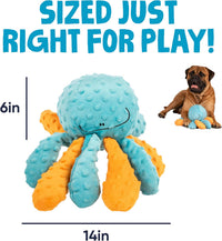 goDog Crazy Tugs Monkeys Squeaky Plush Dog Toy with Chew Guard - Octopus (Multi Color) / Large - image 3