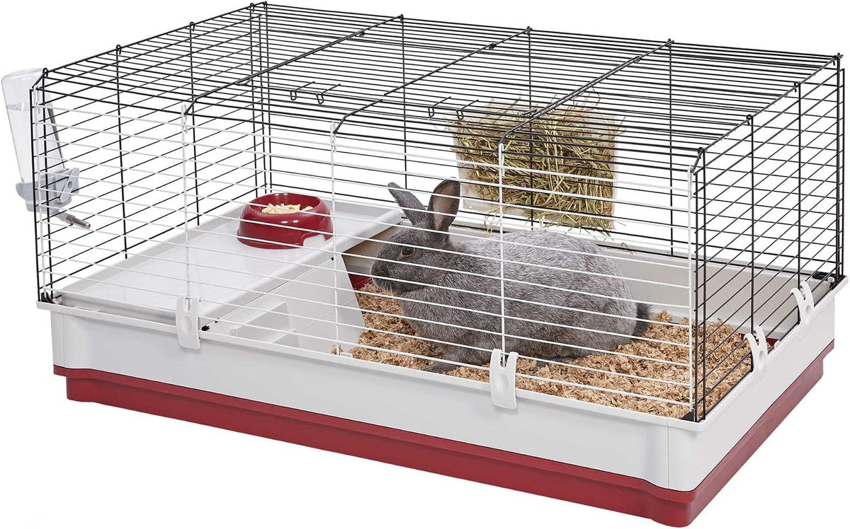 Midwest Homes for Pets Deluxe Rabbit & Guinea Pig Cage - Maroon/White / Standard Rabbit Cage - image 2
