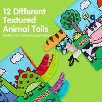 2PCS Baby Books Toys 0-6 Months Infant Tummy Time Sensory Travel Toys – Fun for Kids & Family - Dinosaur & Farm Animals - image 2