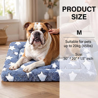 Dog Bed Mat,Reversible & Ultra Soft Kennel Pad-Machine Washable Pet Bed for Dogs & Cats-All-Weather - 30.0" L x 20.0" W x 1.5" Th / NavyBlue&Stars - image 4