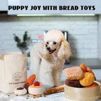 Nocciola 10 Pack Bread Dog Toys with a Bag,Crinkle Dog Squeaky Toys,Puppy Toys to Keep Them Busy,Small Dog Toys for Boredom,Durable Stuffed Plush Dog Toys for Small Medium Dogs,Dog Accessrioes Girl