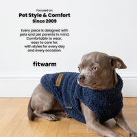 Fitwarm 2 Pack Striped Fleece Dog Sweater - X-Small / Blue-Grey - image 2