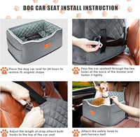 Memory Foam Booster Dog Car Seat for Medium Dogs Under 45 LBS, Elevated Pet Car Seat with Detachable Washable Cover, Anti-Slip Sturdy Dog Booster Seat with Seat Belt for Back Seat Travel