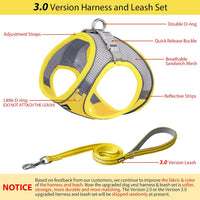 AIITLE Small Dog Harness and Leash Set, Step-in Puppy Pet Vest - S(Chest: 13.5 - 16") / Yellow - image 4