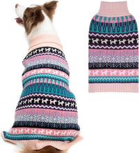 Dog Sweater - Winter Coat Apparel Clothes with Colorful Stripes for Cold Weather – Essentials for Dogs - Large / Pink