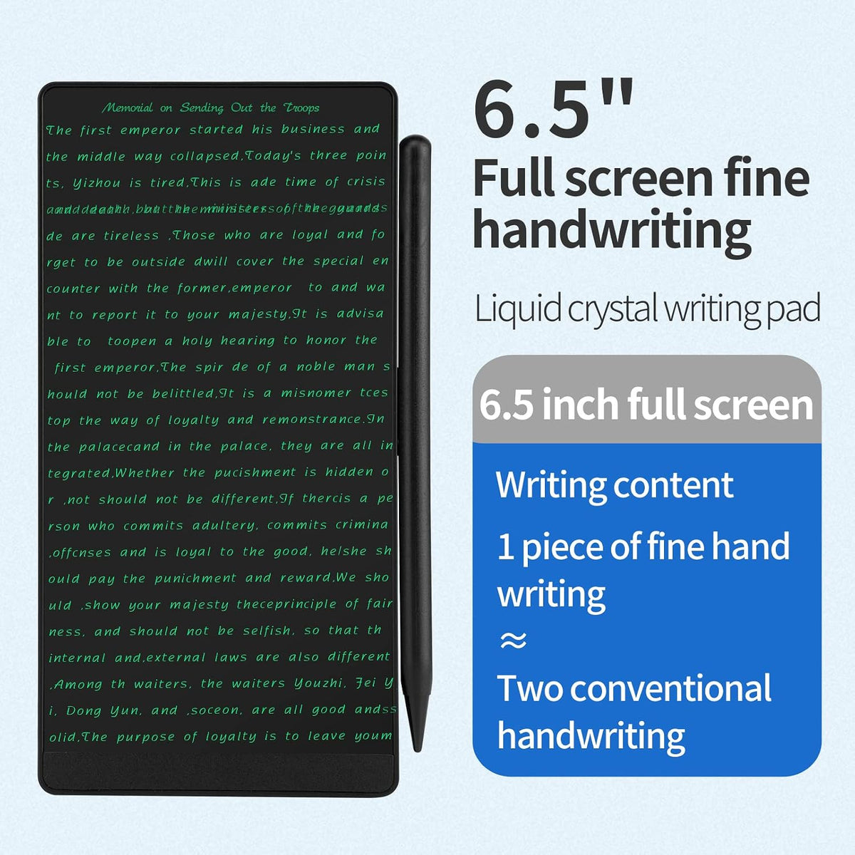 LCD Writing Tablet 6.5in Fine Tip with Leather Case and Hanging Pen – Fun for Kids & Family - Standard Single Display - image 2