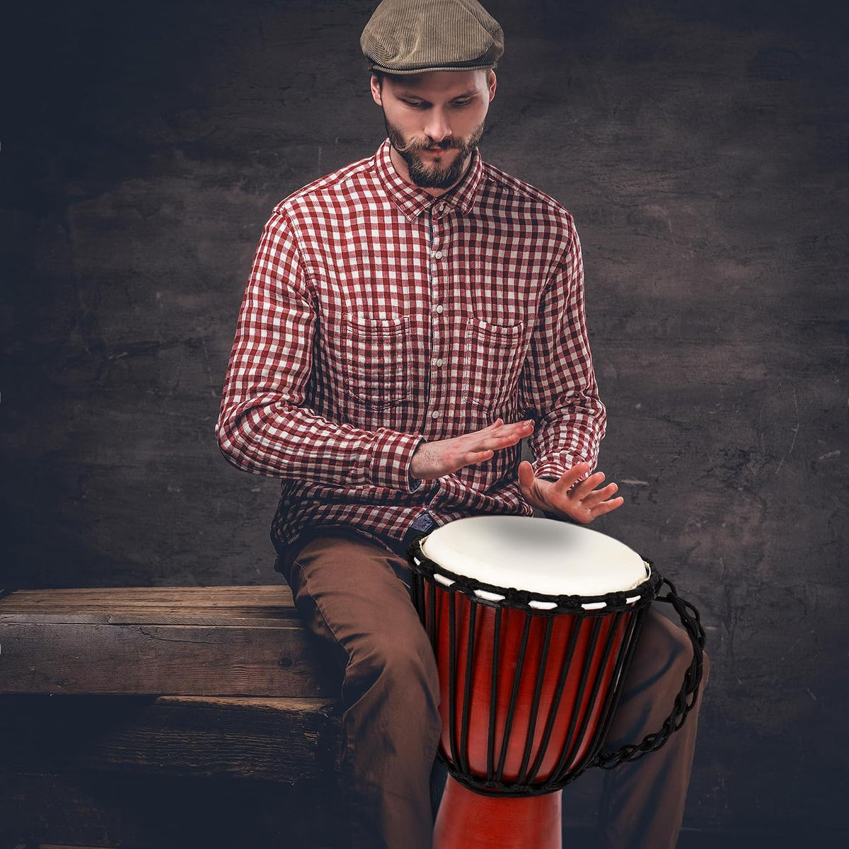 ArtCreativity 8 Inch Mini Wooden Toy Drum for Kids - 16" Inch - image 4
