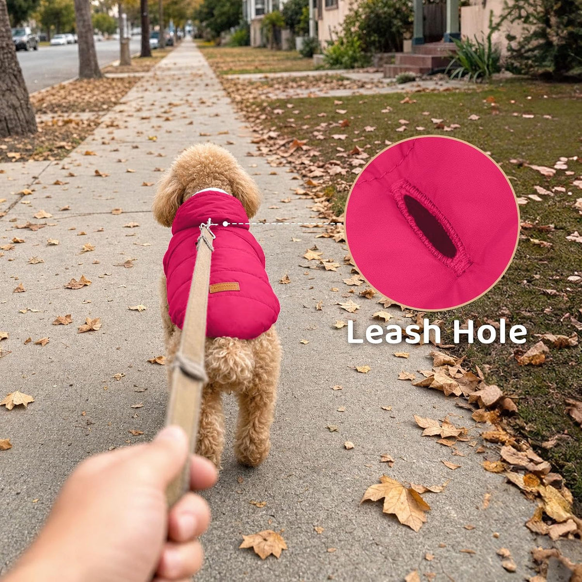 Vecomfy Warm Dog Coats with Hoodie - Large / Pink - image 2