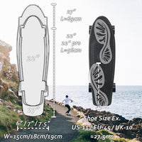KMX Classic Retro Mini Cruiser Skateboard 22" & 27" for Boys Girls - Black+ / 22" - image 4