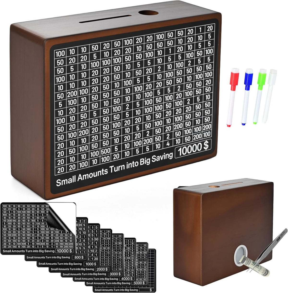 10000 Savings Challenge Box - Brown