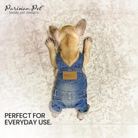 Parisian Pet Denim Overall - Blue Dog Jeans Outfit - Breathable Puppy Jumpsuit Costumes - Machine Washable Overall for Dogs - Dog Clothes for Large Dogs - 2XL