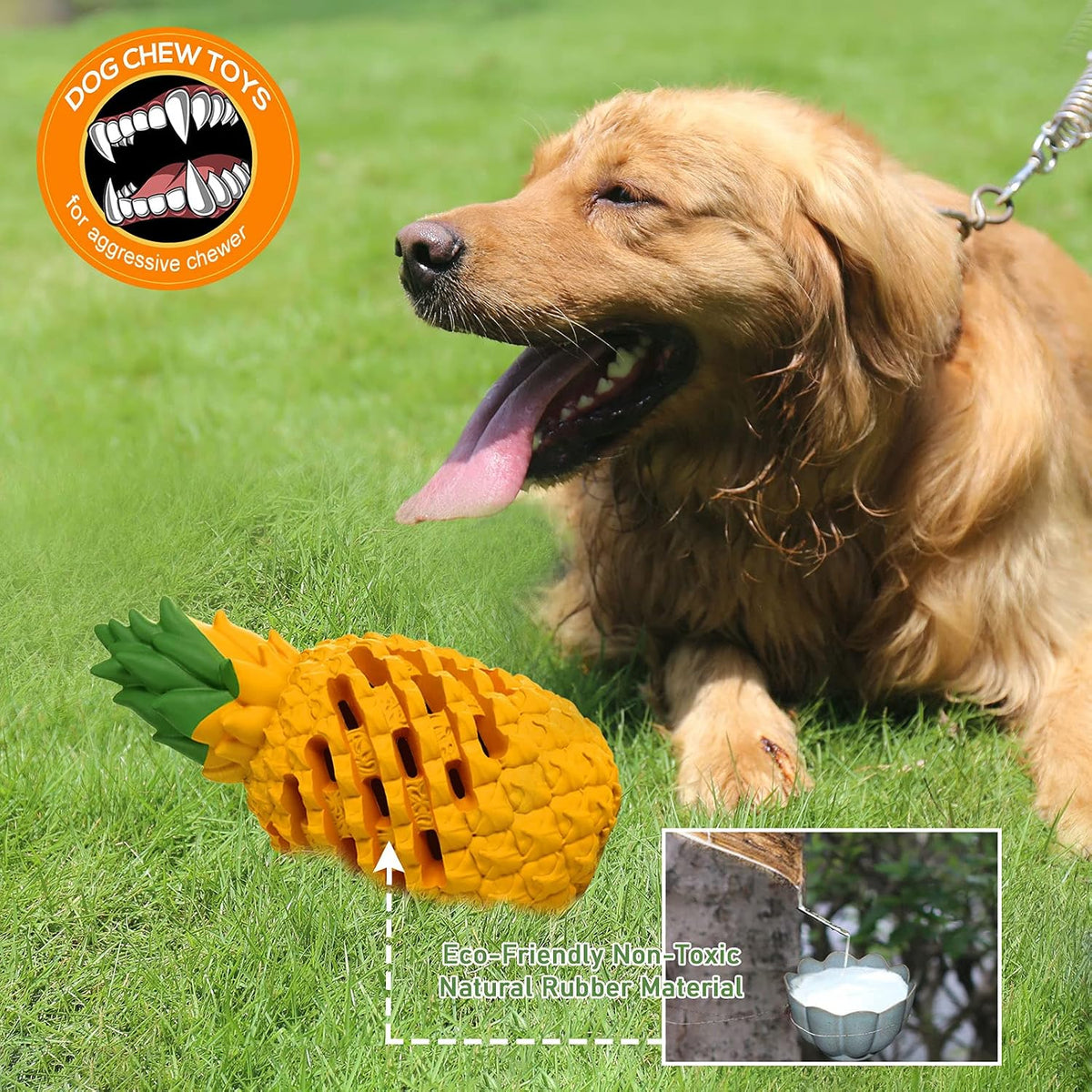 Indestructible Pineapple Dog Toy - 6.7 In - image 2