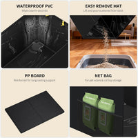 Waterproof Cat Litter Box Enclosure Splash Guard - Black-High - image 4