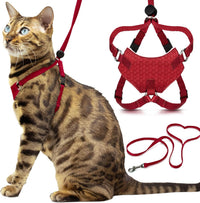 Houdini Escape Proof Cat Harness and Leash – Essentials for Cats - Red / M/L