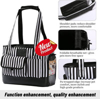 Cat Carrier, Dog Carrier, Pet Carrier - Black White Stripes New - image 4