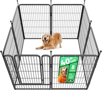 FXW Rollick Unleashed Dog Playpen for Indoor, Yard, RV Camping, 40 inch 8 Panels for Medium and Large Dogs, Black│Patented