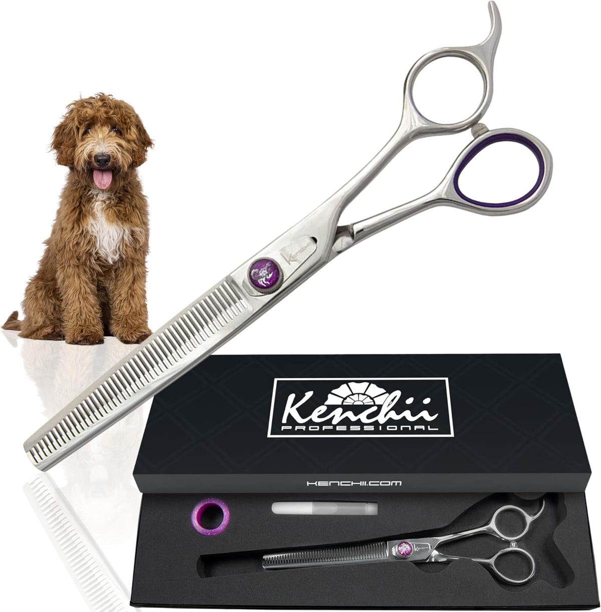Kenchii Scorpion Dog Grooming Scissors 7in Curved - 46T