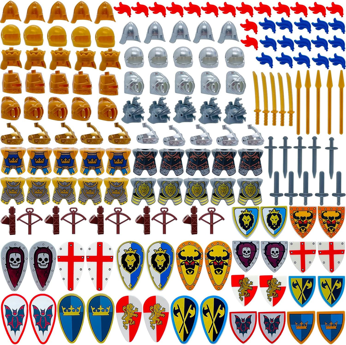 Miutrue Medieval Knight Weapons Pack Accessories Set Building Block
