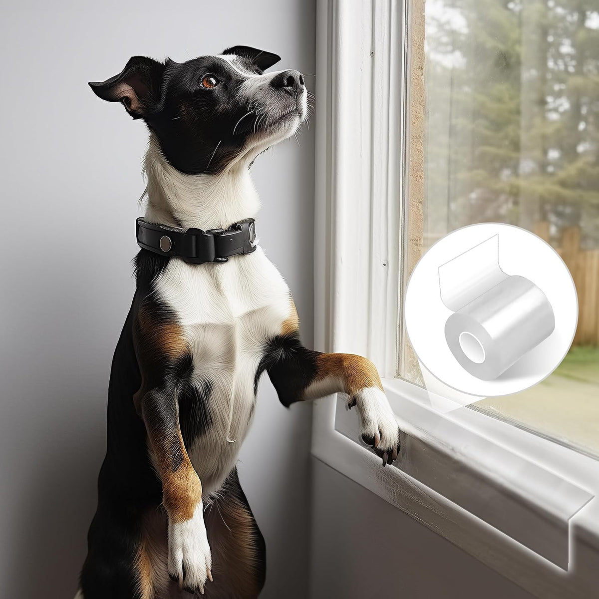 Clear Door Protector from Dog Scratching 4in x 16.4ft – Essentials for Dogs - 3.3ftX4in