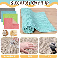 8 Pcs Guinea Pig Liner Washable Rabbit Cage Liner 16x12 Inch Guinea Pig Fleece Mats Reusable Bedding Pee Pads for Small Animals, Bunny (Gray, Green, Pink, Blue)