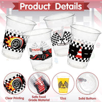 Race Car 2 Fast 2 Furious Birthday Party Decorations Cups for Boys - Black Red Racing Cup / 50 - image 4