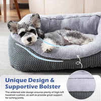 Medium Dog Beds for Medium Dogs Washable - S PLUS (25"x21"x8") / Grey - image 3