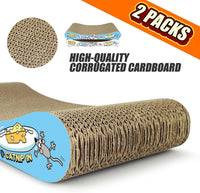 TTCAT Cat Scratching Pad, 2 Pack Corrugated Cat Scratcher Cardboard, Bone Type Durable Cat - image 3