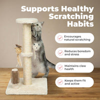 Catify Spin n' Scratch Cat Scratch Pad Refill, Round - Beige Scratching Post - H: 25" - image 4