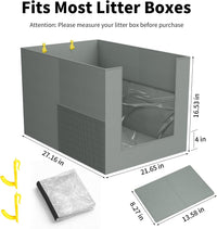 Waterproof Cat Litter Box Enclosure Splash Guard - Gray with Front - image 3