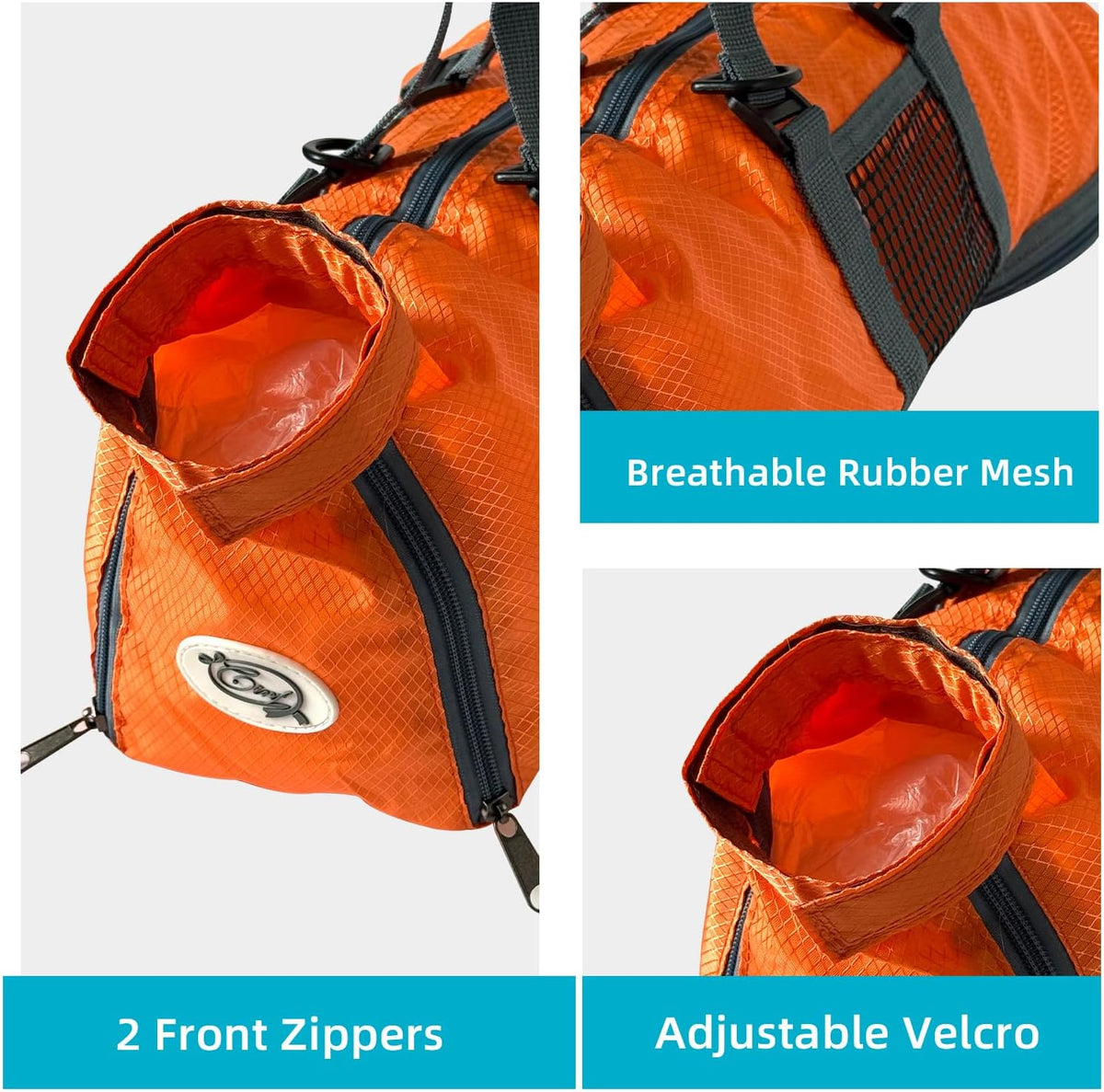 Cinf Cat Restraint Grooming Bag - M Size–Fits most adult cats (8–12 lbs) / Orange - image 4