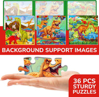 Magnetic Puzzles for Toddlers 3-5 - 9. Dino 36 Pcs Magnetic Puzzles - image 4