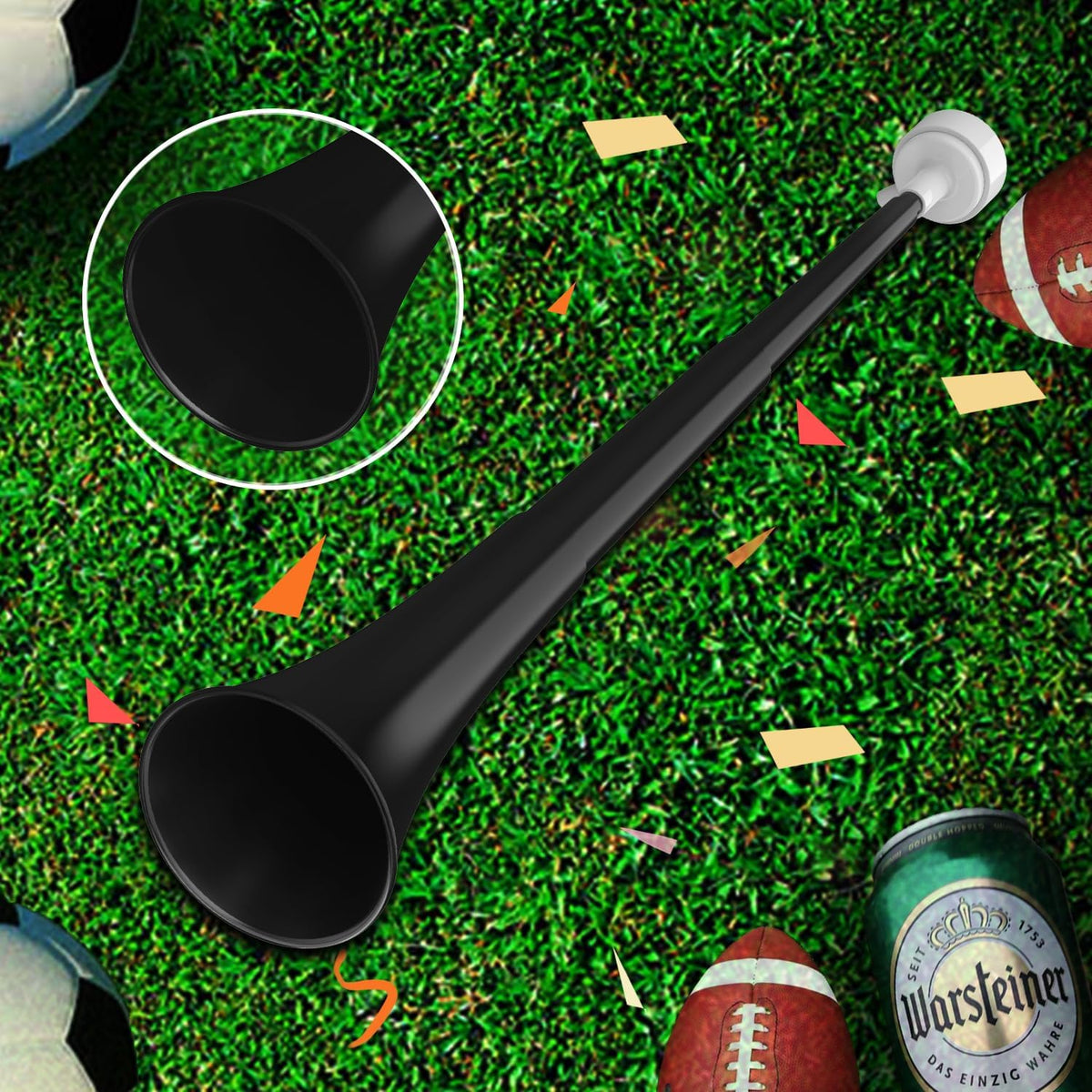 Stadium Horn Vuvuzelas Soccer Noisemakers Collapsible Blow Trumpet - Black - image 4