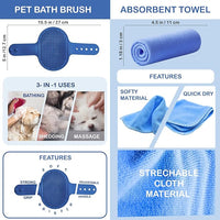 Dog Paw Cleaner for Small & Medium Dogs – Portable Paw Washer Cup with Soft Silicone Brush, Towel & Moisturizing Balm – Gently Cleans Muddy Paws After Walks (Blue, Small)