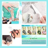 8 Piece Cat Grooming Supplies ，Adjustable Multifunctional Anti-Bite Shower net Bag，Cat Claw Covers，Cat Bath Brush and Cat Nail Clipper(Grey-B)