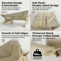 JSPYFITS Cat Cage Hammock with Ball - Chic Beige - image 4