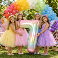 40'' Purple K-pop Number 5 Balloon for Girl 5th Birthday Party - Stars Rainbow / Number 7 - XXL - image 3
