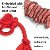 Playology Tug Rope Dog Toys for Large Dogs, Peanut Butter Scent - Mega / Beef - image 4