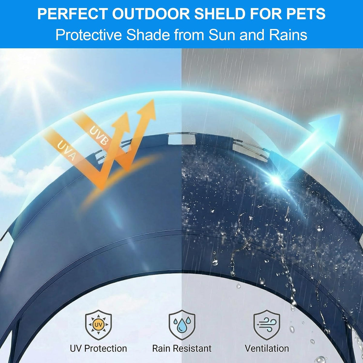 Elevated Dog Bed Raised Cooling Dog Cot for Large Dogs - Blue / 42.1"L x 31"W x 37"H - image 3
