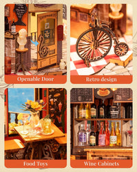 Rolife Coffee Shop DIY miniature house kit with LED lights and tiny cafe details - view 5