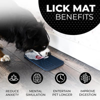 Dog Lick Mat for Dogs, Feeding Pad for Anxious Pets Plus 4 Different Puzzles for Mental Stimulation - 1 Pack / Navy - image 4