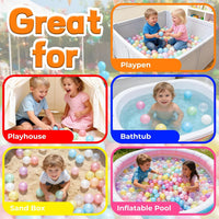 Ball Pit Balls for Toddlers, Crush Proof - Round - 10 Pearl Colors / 200 balls - image 4