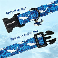 ARING PET Halloween Dog Collar-Cute Fall Dog Collar for Small Dogs - Large / Summer Blue Whale - image 3