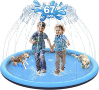 CACSPS non-slip splash pad for kids and dogs spraying water from a garden hose - view 9