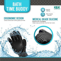 KENNELS & KATS Pet Grooming Gloves | Deshedding Glove for Easy, Mess-Free Grooming | Grooming Mitt for Dogs, Cats, Rabbits & Horses with Long/Short/Curly Hair | Pet Hair Gloves for Pet Hair Removal